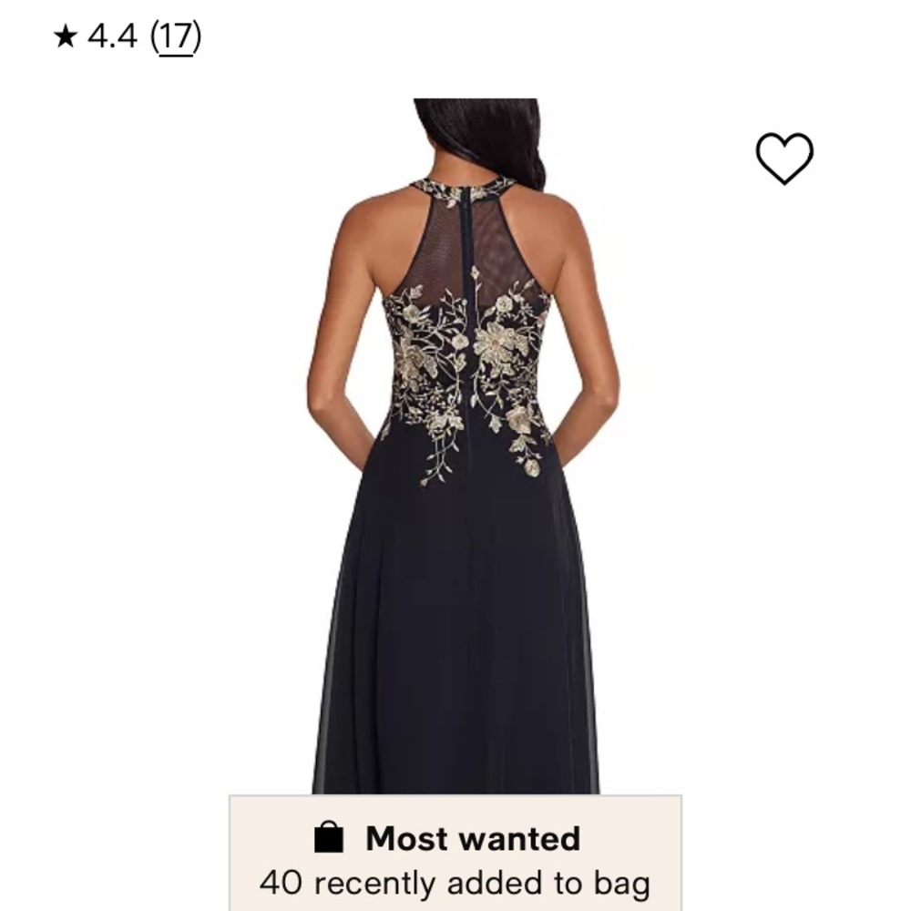 Elegant Black and Gold Evening Dress